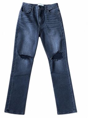 Current Elliot The stovepipe jeans high waist high-rise distressed denim grey 26